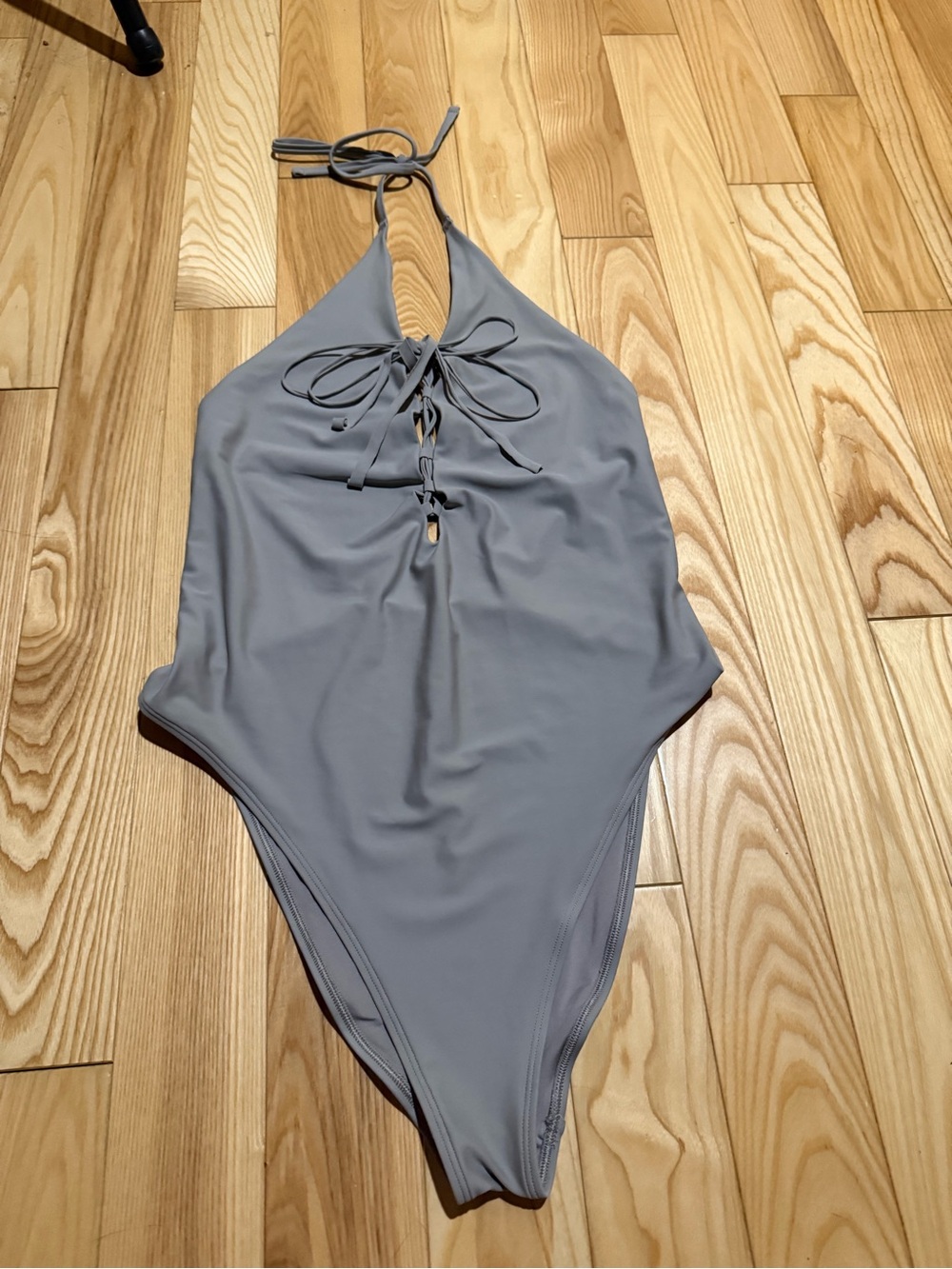 Aerie Halter One-Piece Swimsuit in beige